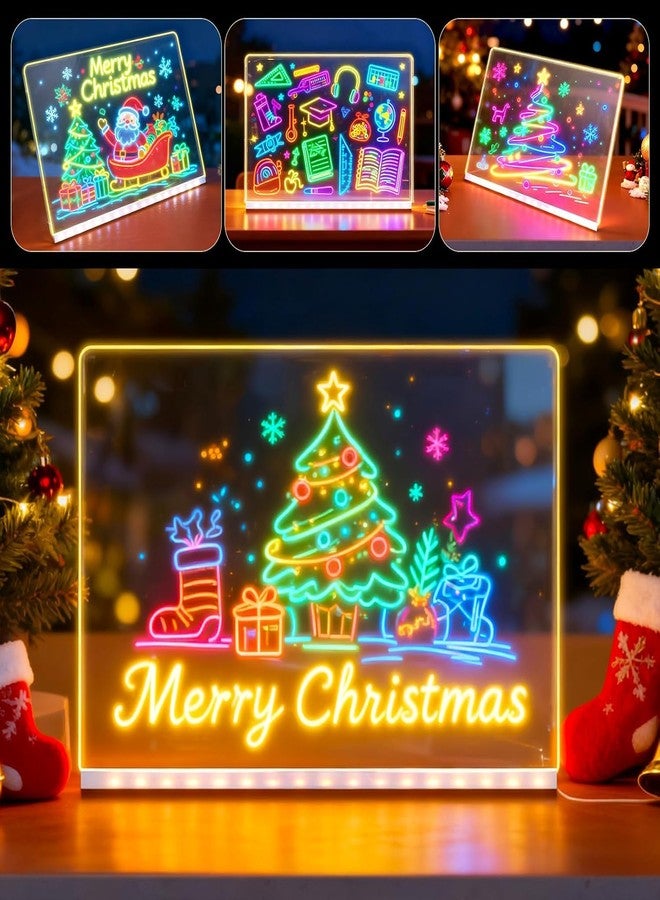 Zerkbiey LED Note Board with Colors, Lumiboards Led Drawing Board for Kids, Clear Drawing Board with Light, 12 Inch Light-Up Acrylic Writing Board, Ideal Gift for Birthdays, Christmas (30 X 20cm) - Image 1